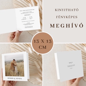 Fényképes esküvői meghívó, minimal design - esküvő - meghívó & kártya - meghívó - Meska.hu