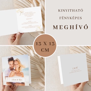 Fényképes esküvői meghívó, minimal design, Liliom - esküvő - meghívó & kártya - meghívó - Meska.hu