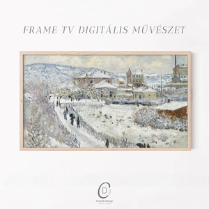 Monet festmény, karácsonyi dekoráció, Samsung Frame TV kép, digitális, Karácsony, Karácsonyi lakásdekoráció, Karácsonyi lakásdíszek, Fotó, grafika, rajz, illusztráció, MESKA