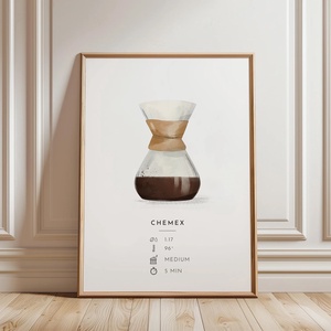 Chemex poszter, konyhai fali dekoráció,  kávéfőző kép, Otthon & Életmód, Dekoráció, Kép & Falikép, Poszter, Fotó, grafika, rajz, illusztráció, MESKA