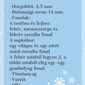 Hóember horgolás minta (PDF) - diy (csináld magad) - szabásminta, útmutató - horgolási minta - Meska.hu