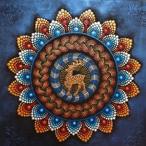 Csodaszarvas pontozott mandala - otthon & lakás - dekoráció - spiritualitás - mandala - Meska.hu