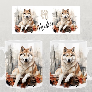 Husky bögre, Otthon & Lakás, Konyhafelszerelés, tálalás, Tálalás, Bögre & Csésze, Mindenmás, Decoupage, transzfer és szalvétatechnika, MESKA