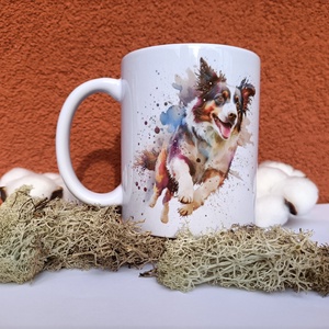 Kutyás bögre - Border Collie, Otthon & Életmód, Konyhafelszerelés, tálalás, Tálalás, Bögre & Csésze, Decoupage, transzfer és szalvétatechnika, MESKA