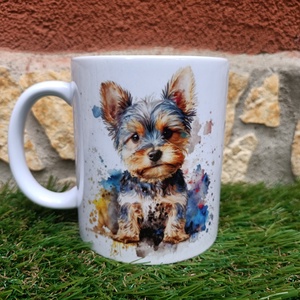 Yorkshire terrier bögre , Otthon & Életmód, Konyhafelszerelés, tálalás, Tálalás, Bögre & Csésze, Decoupage, transzfer és szalvétatechnika, MESKA