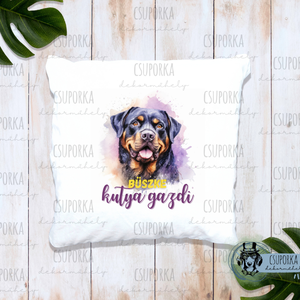 Párnahuzat kutyás - rottweiler , Otthon & Életmód, Lakástextil, Párna & Párnahuzat, Fotó, grafika, rajz, illusztráció, Decoupage, transzfer és szalvétatechnika, MESKA