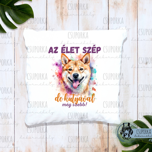 Párnahuzat kutyás - Akita inu, Otthon & Életmód, Lakástextil, Párna & Párnahuzat, Fotó, grafika, rajz, illusztráció, Decoupage, transzfer és szalvétatechnika, MESKA