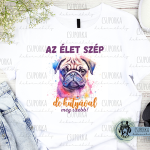 Kutyás unisex póló - Mopsz 2, Ruha & Divat, Női ruha, Póló, felső, , MESKA