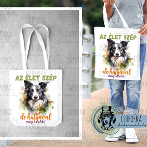 Bevásárlótáska - Border collie, Táska & Tok, Bevásárlás & Shopper táska, Shopper, textiltáska, szatyor, Fotó, grafika, rajz, illusztráció, Decoupage, transzfer és szalvétatechnika, MESKA