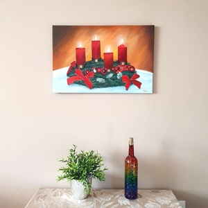 Advent  akril festmény  40 x 60 cm  vászon - művészet - festmény - akril - Meska.hu