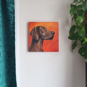 Dió - a magyar vizsla - aril festmény  30 x 30 cm  vászon - művészet - festmény - akril - Meska.hu