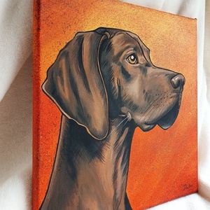 Dió - a magyar vizsla - aril festmény  30 x 30 cm  vászon - művészet - festmény - akril - Meska.hu