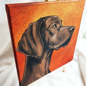 Dió - a magyar vizsla - aril festmény  30 x 30 cm  vászon - művészet - festmény - akril - Meska.hu