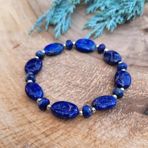 Deep Blue Lapis Lazuli karkötő - Meska.hu