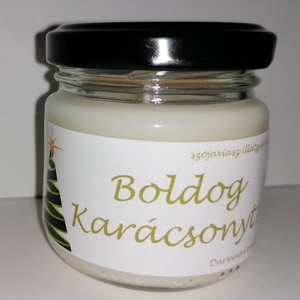 Karácsonyi szójagyertya 100ml - otthon & életmód - gyertya, illat, aroma - gyertya - Meska.hu