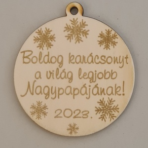 Boldog karácsonyt karácsonyfa díszek , Karácsony, Karácsonyi lakásdekoráció, Karácsonyfadíszek, Gravírozás, pirográfia, MESKA