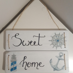 Sweet home ajtódísz, Otthon & Lakás, Dekoráció, Ajtó- és ablak dekoráció, Ajtódísz & Kopogtató, Decoupage, transzfer és szalvétatechnika, Festett tárgyak, MESKA