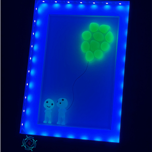 Egyedi 3D kép_UV LED fénycsík és kavics_Miniufó - 10x15cm - Meska.hu