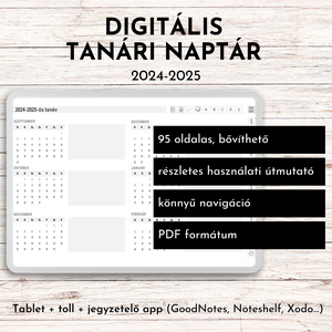 Digitális tanári naptár a 2024-2025-ös tanévre - Meska.hu