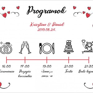 Esküvői Programterv, Esküvő, Meghívó & Kártya, Ültetési rend, , MESKA