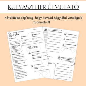 Kutyaszitter útmutató, Otthon & Életmód, Papír írószer, Egyedi szerkesztés, , MESKA