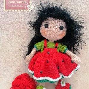 Dinnye Dorka amigurumi baba - Meska.hu