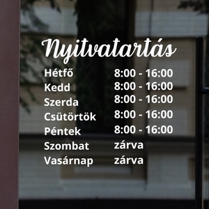 Nyitvatartási matrica , Otthon & Életmód, Papír írószer, Matrica, matrica csomag, Mindenmás, MESKA