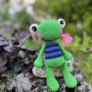 Horgolt leveli béka amigurumi figura, Játék & Sport, Plüssállat & Játékfigura, Béka, Horgolás, MESKA