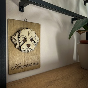 3D hatású lézervágott bichon havanese kutyaportré - otthon & életmód - dekoráció - kép & falikép - fából készült kép - Meska.hu