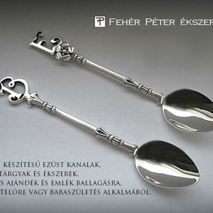 Egyedi monogramos ezüst kanál dupla BB betűvel díszítve - esküvő - dekoráció - tálalás - Meska.hu