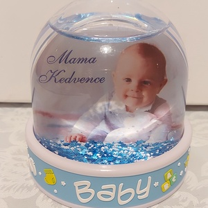 Baby feliratos egyedi fényképes hógömb , Karácsony, Karácsonyi ruházat, Karácsonyi kiegészítők, Fotó, grafika, rajz, illusztráció, MESKA