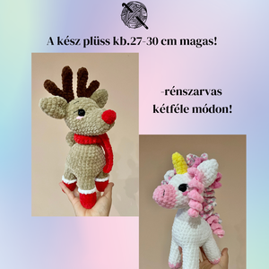 Rénszarvas és unikornis 2az1-ben horgolás minta PDF, DIY (Csináld magad), Szabásminta, útmutató, Horgolási minta, Horgolás, MESKA