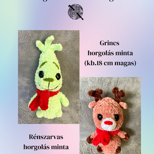 Karácsonyi minik horgolás mintacsomag Grincs Rénszarvas PDF, DIY (Csináld magad), Szabásminta, útmutató, Horgolási minta, Horgolás, MESKA