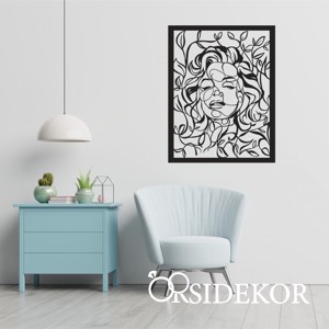 Marilyn Monroe levelekkel falikép fából, Otthon & Lakás, Dekoráció, Fali és függő dekoráció, Falra akasztható dekor, , MESKA