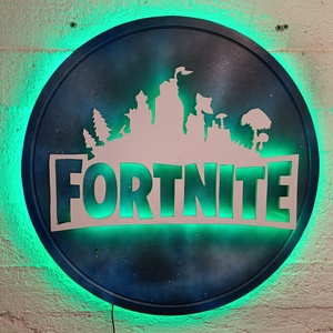 Fortnite - világító falikép - otthon & életmód - dekoráció - kép & falikép - fából készült kép - Meska.hu