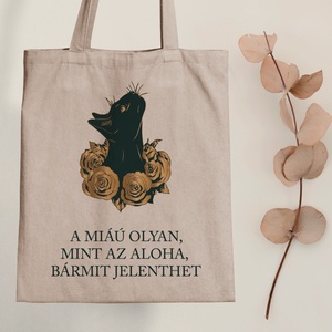 Miáú = aloha - vászontáska - Farkas Benjamin, Táska & Tok, Bevásárlás & Shopper táska, Shopper, textiltáska, szatyor, Fotó, grafika, rajz, illusztráció, Mindenmás, MESKA