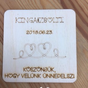 Köszönetajándék fából magyaros- poháralátét - Meska.hu
