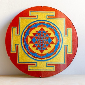 Sri Yantra mandala, Otthon & Életmód, Dekoráció, Spiritualitás, Mandala, Festészet, Üvegművészet, MESKA