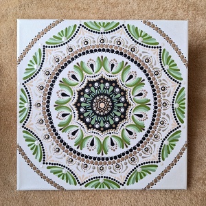 Pontozott mandala - 30x30 cm, Otthon & Lakás, Dekoráció, Kép & Falikép, Vászonkép, Festészet, MESKA