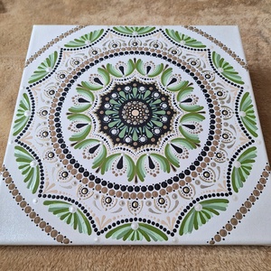 Pontozott mandala - 30x30 cm - otthon & életmód - dekoráció - kép & falikép - vászonkép - Meska.hu