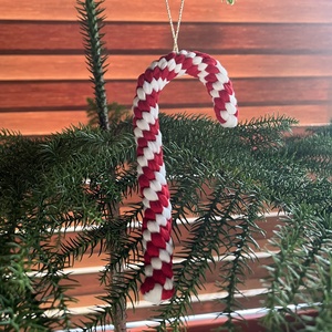 Candy cane / cukorbot, Karácsony, Karácsonyi lakásdekoráció, Karácsonyfadíszek, Csomózás, MESKA