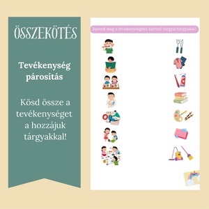 Párosítsd össze a tevékenységet a tárgyakkal, Játék & Sport, Készségfejlesztő és Logikai játék, Logikai játékok, Fotó, grafika, rajz, illusztráció, MESKA