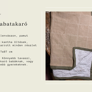 Quilt babatakaró (lenvászonból és pamutból)  - otthon & életmód - babaszoba, gyerekszoba - babatakaró, gyerek pléd - Meska.hu