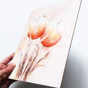 Tulipános selyem festmény 20 x 26 cm - művészet - festmény - festmény vegyes technika - Meska.hu