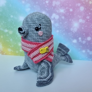 Horgolt fóka amigurumi, Játék & Sport, Plüssállat & Játékfigura, Más figura, Horgolás, MESKA