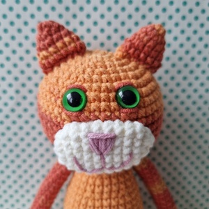 Horgolt vörös macska amigurumi - játék & sport - plüssállat & játékfigura - cica - Meska.hu