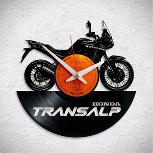 Honda Transalp  2024 - Bakelit falióra, Otthon & Lakás, Dekoráció, Fali és függő dekoráció, Falióra & óra, Újrahasznosított alapanyagból készült termékek, MESKA