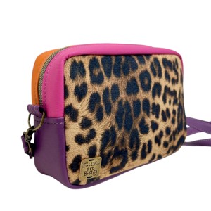 SuziartBag Leopárd mintás pink-narancs crossbody táska - Meska.hu