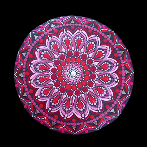 Pontozott mandala Pink rózsaablak - Meska.hu