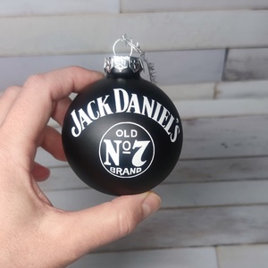 Jack Daniel's karácsonyi gömb fenyődísz, Karácsony, Karácsonyi lakásdekoráció, Karácsonyfadíszek, Fotó, grafika, rajz, illusztráció, MESKA